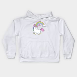 Sweet Unicorn in rainbow world Kids Hoodie